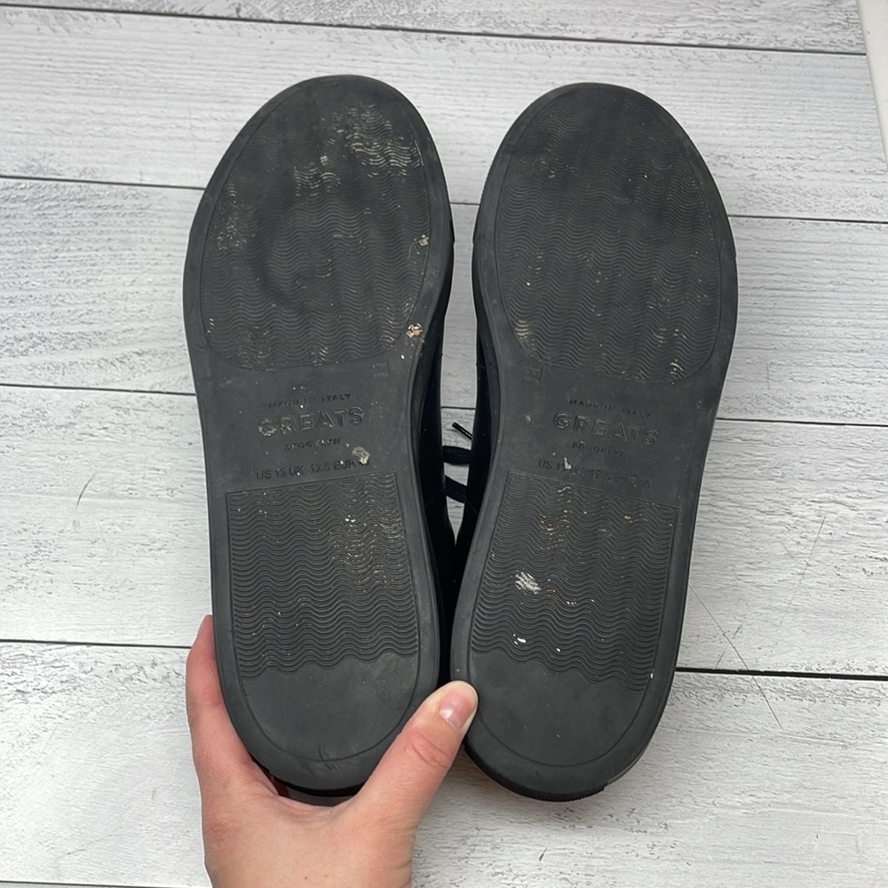 GREATS Leather Sneakers in Black 13 BS3 - Picture 7 of 8
